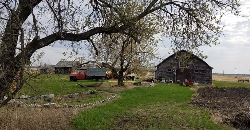 farm yard with old truck